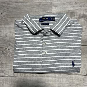 Polo Ralph Lauren Polo Shirt Mens XL Gray White Stripe Pima
